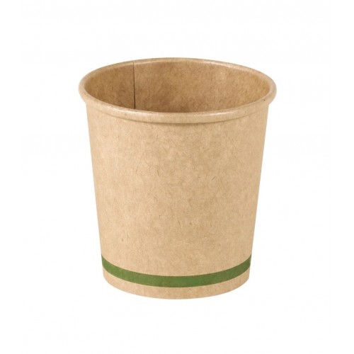 Pahare kraft natur, carton fara plastic, waterbased, 120ml/4oz, Ø 62 mm, set 50 buc